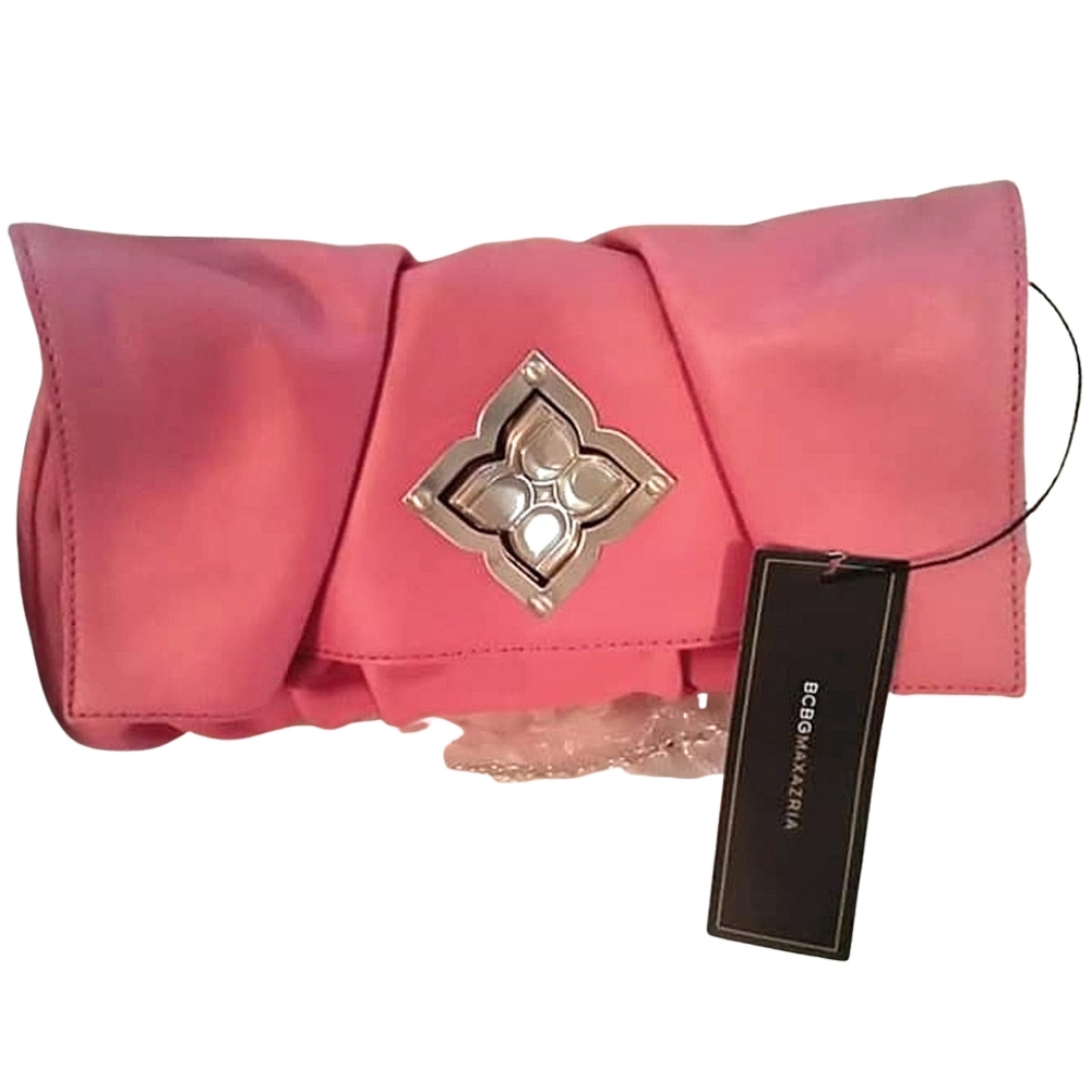 BCBG Pink Leather Clutch